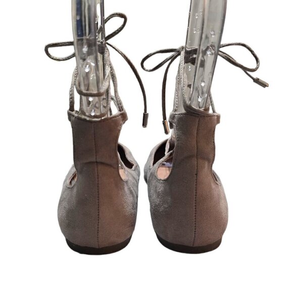 Steve Madden Taupe Lecrew Pointed Toe Ghillie Flat Sz 8 - Picture 5 of 8